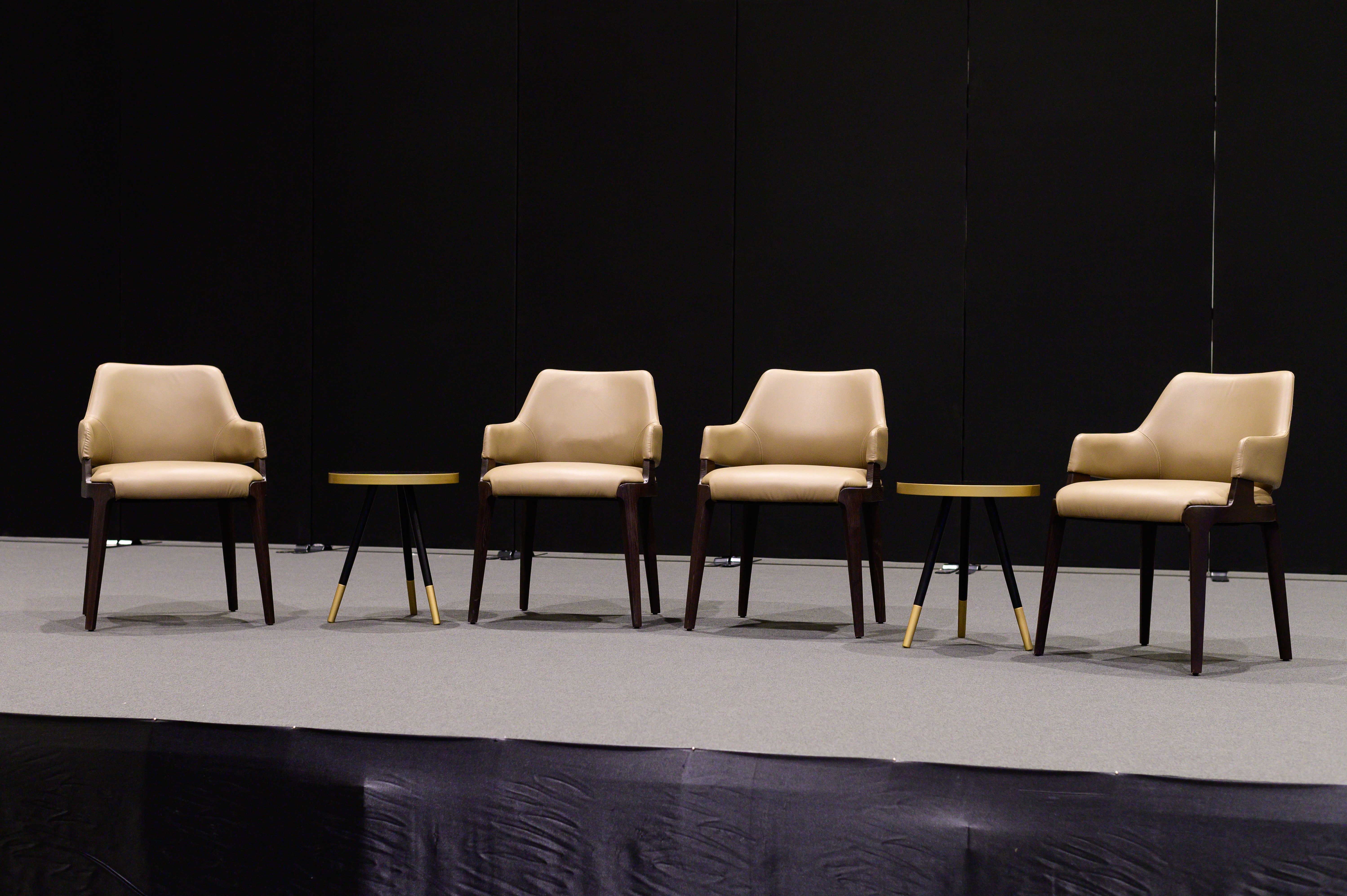stage ready for panel of speakers